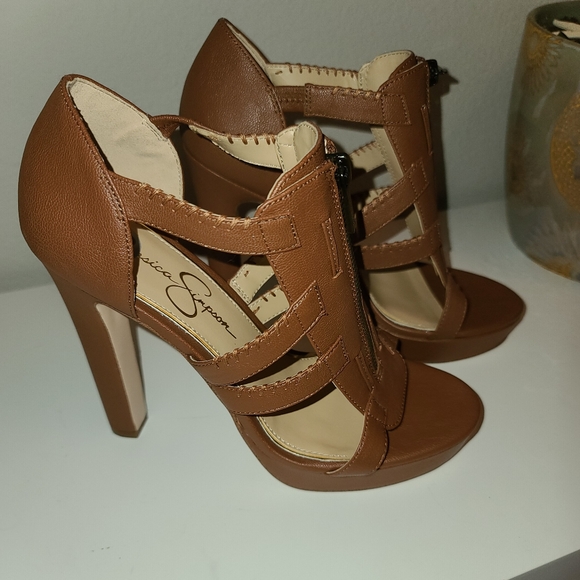 Jessica Simpson Shoes - Jessica Simpson Brown Leather Heels
